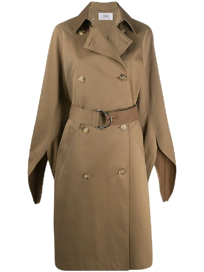 Shop Victoria Victoria Beckham Double-breasted Trench Coat In Brown