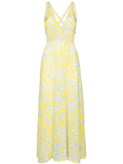 Shop Heidi Klein Cancun Floral Print Maxi Dress In Yellow
