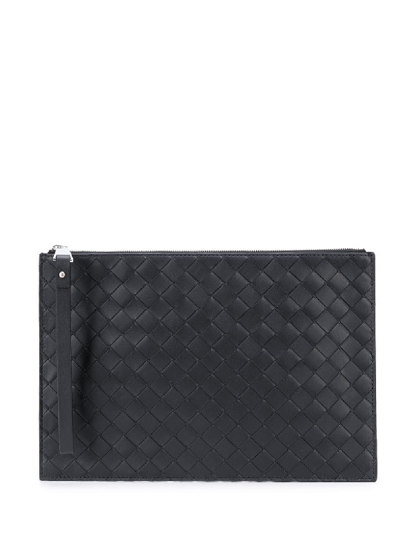 woven leather clutch bag