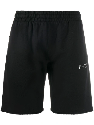 Shop Off-white Diagonal Stripe Track Shorts In Black