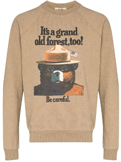 Shop Phipps Smokey Bear Graphic Sweatshirt In Neutrals