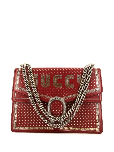 Pre-owned Gucci 2010s Large Dionysus Shoulder Bag In Red