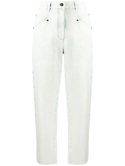 Shop Luisa Cerano High-waisted Cropped Jeans In White