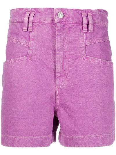 Shop Isabel Marant High-waisted Cotton Shorts In Pink