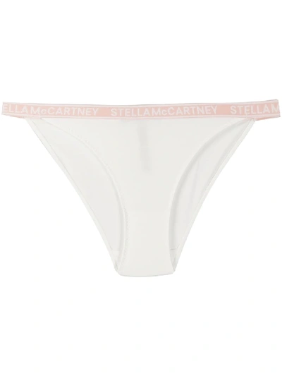 Shop Stella Mccartney Jacquard Logo Bikini Bottoms In 白色
