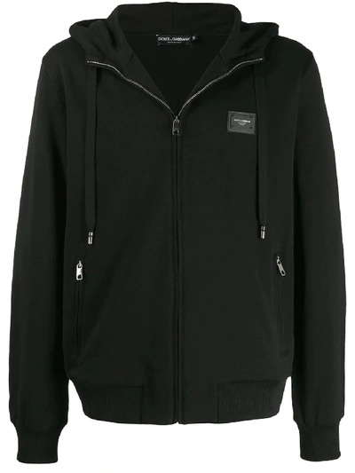 Shop Dolce & Gabbana Cotton Hoodie Black