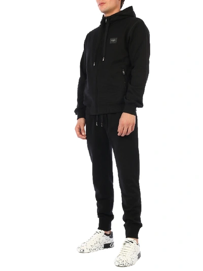 Shop Dolce & Gabbana Cotton Hoodie Black