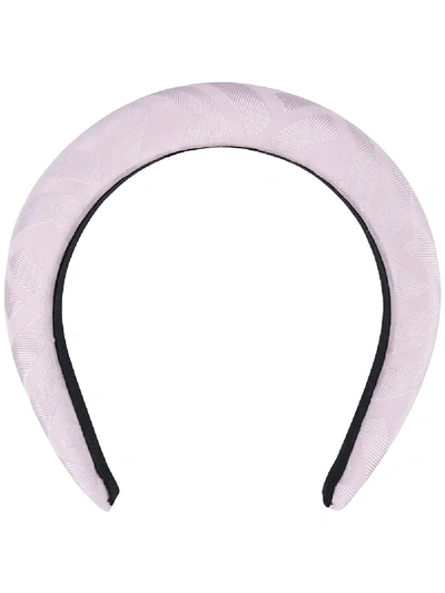 Shop Fendi Ff Motif Headband In Pink