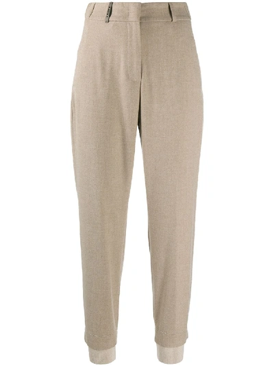 Peserico High-waist Trousers In Neutrals