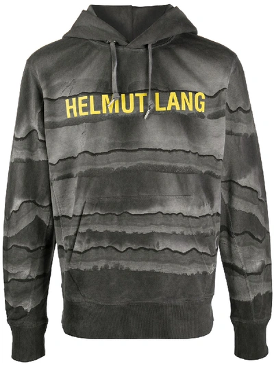 Shop Helmut Lang Logo Print Hoodie In Grey