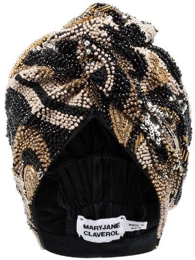 Shop Mary Jane Claverol Amazona Bead Embellished Turban In Black