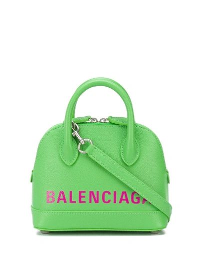 Shop Balenciaga Mini Ville Tote Bag In Green