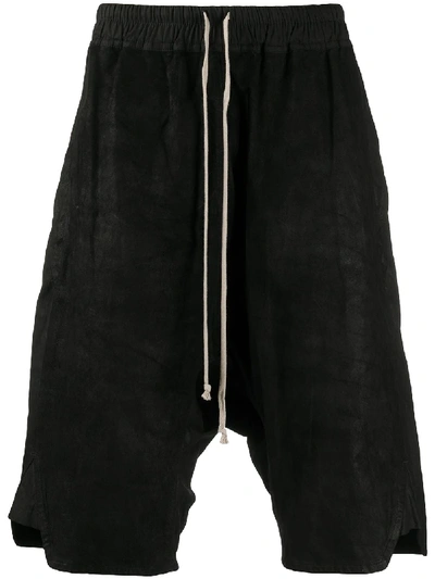 Shop Rick Owens Basket Swinger Drop-crotch Shorts In Black