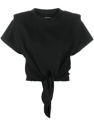 Shop Isabel Marant Belita Tie-front T-shirt In Black