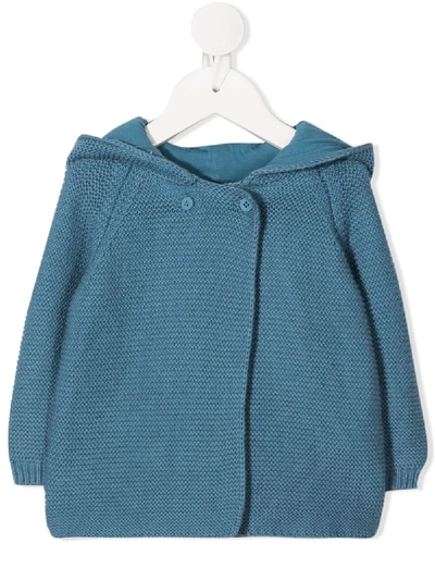 Shop Stella Mccartney Bunny-hood Knitted Cardigan In Blue