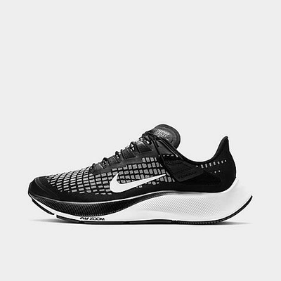 Shop Nike Women's Air Zoom Pegasus 37 Flyease Running Shoes In Black/smoke Grey/white