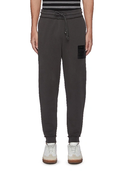 Shop Maison Margiela Stereotype Logo Patch Drawstring Waist Sweatpants In Grey