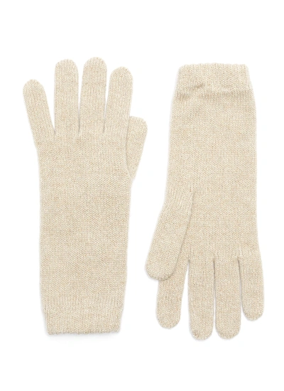 Shop Johnstons Of Elgin Short Cuff Cashmere Gloves In Neutral