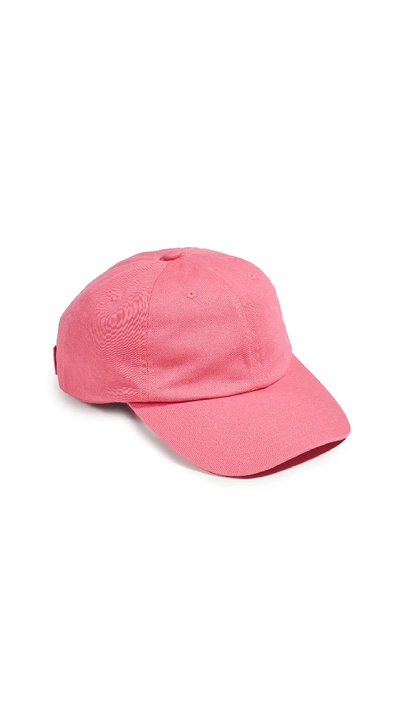 Shop Acne Studios Cunov Patch Face Baseball Hat In Bubblegum Pink