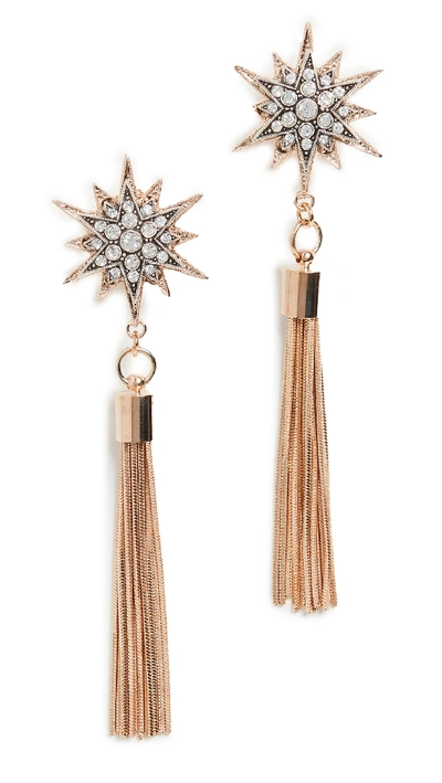 Shop Anton Heunis Omega Clasp Double Star Earrings In Antique Silver/gold