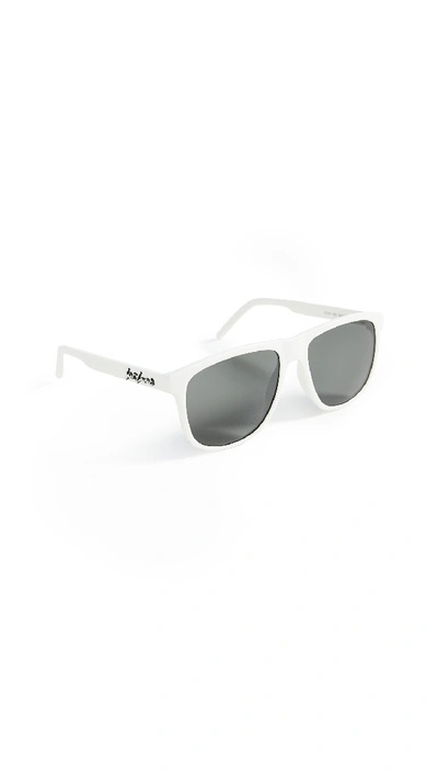 Shop Saint Laurent Sl334 Sunglasses In Shiny Solid Ivory