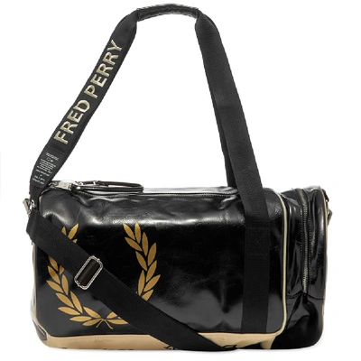 Shop Fred Perry X Art Comes First Barrel Bag In Black