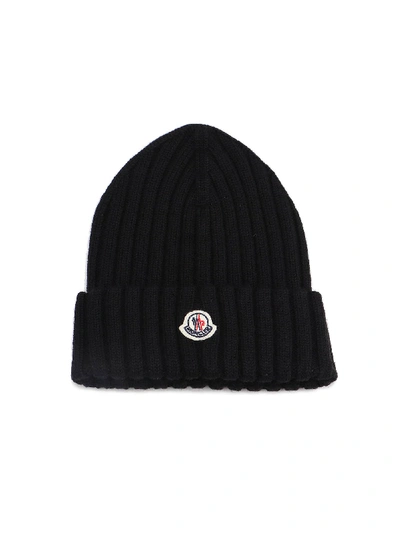 Shop Moncler Hat Tricot In Black