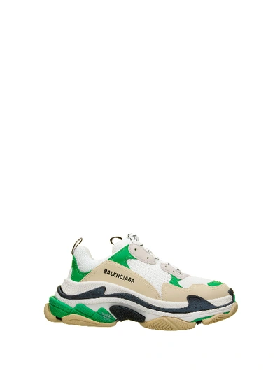 Shop Balenciaga Triple S Sneaker In White Green