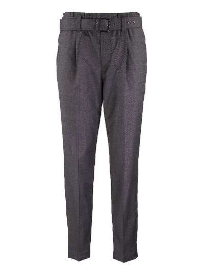 Shop Brunello Cucinelli Trousers Dark Grey With Belt