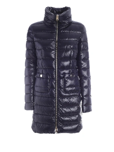 Shop Herno Long Black Down Jackets In Nero