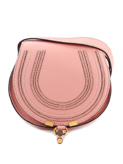 Shop Chloé Mini Marcie Shoulder Bag In Fallow Pink