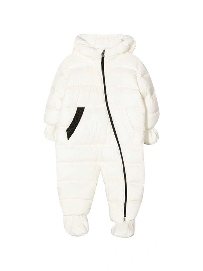 Shop Moncler White Padded Ski Suit In Bianco