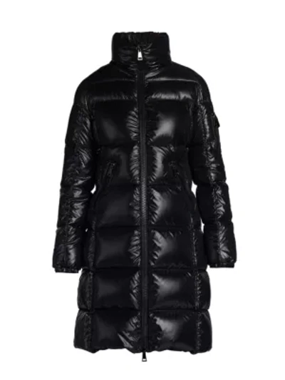 Shop Moncler Moyadons Lacque Quilted Down Coat In Black
