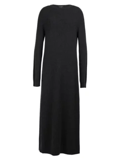 Shop Loro Piana Madison Cashmere Knit Midi Dress In Dark Grey