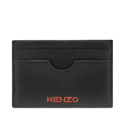 Shop Kenzo Leather Logo Card Holder In Black