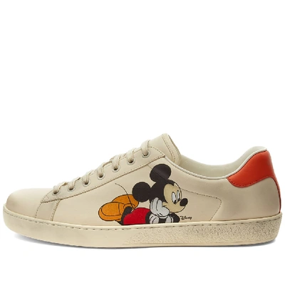 Shop Gucci Mickey Mouse New Ace Sneaker In White