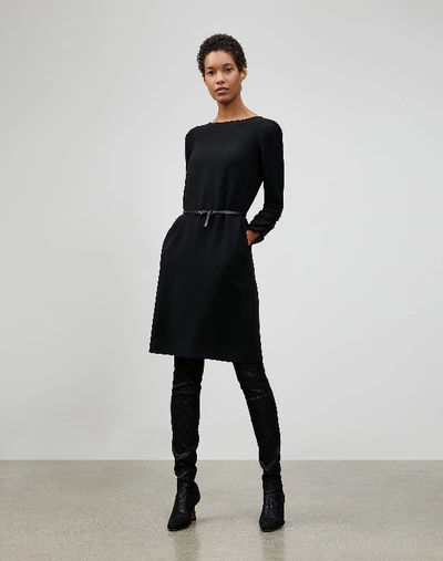 Shop Lafayette 148 Plus-size Finesse Crepe Romilly Dress In Black