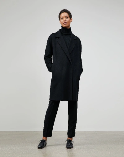 Shop Lafayette 148 Plus-size Double Face Wilner Coat In Black