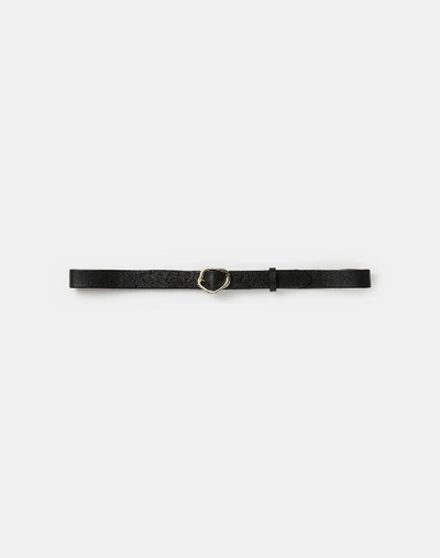 Shop Lafayette 148 Italian Leather Irregular Circle Buckle Belt In Black
