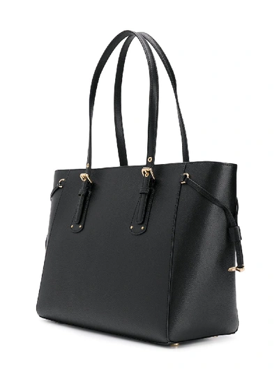 Shop Michael Michael Kors Voyager Leather Tote Bag In Black