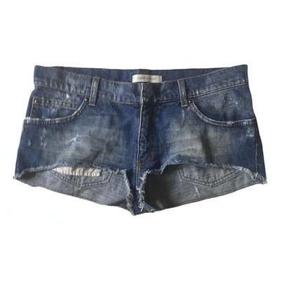 Pre-owned Balmain Blue Denim - Jeans Shorts