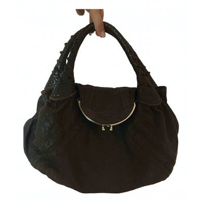 Pre-owned Fendi Spy Brown Leather Handbag