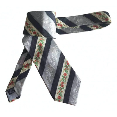 Pre-owned Kenzo Silk Tie In Grey