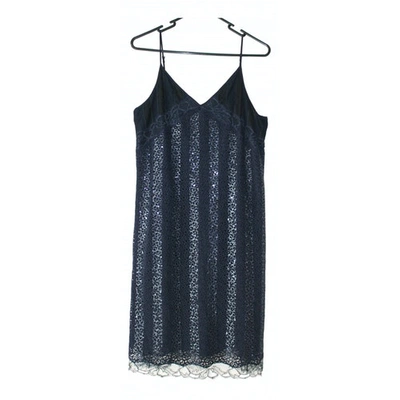 Pre-owned Nina Ricci Silk Mini Dress In Blue