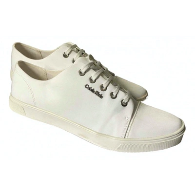 Pre-owned Calvin Klein White Leather Trainers