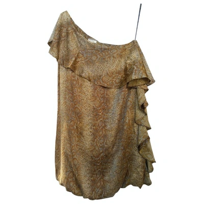 Pre-owned By Malene Birger Gold Silk Dress
