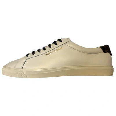 Pre-owned Saint Laurent Andy White Leather Trainers