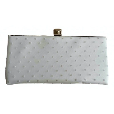 Pre-owned Jimmy Choo Celeste White Leather Clutch Bag