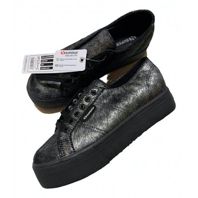 Pre-owned Superga Anthracite Pony-style Calfskin Trainers