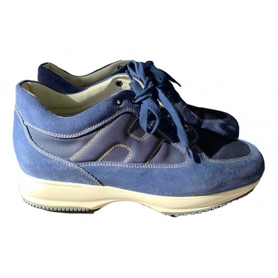 Pre-owned Hogan Blue Suede Trainers